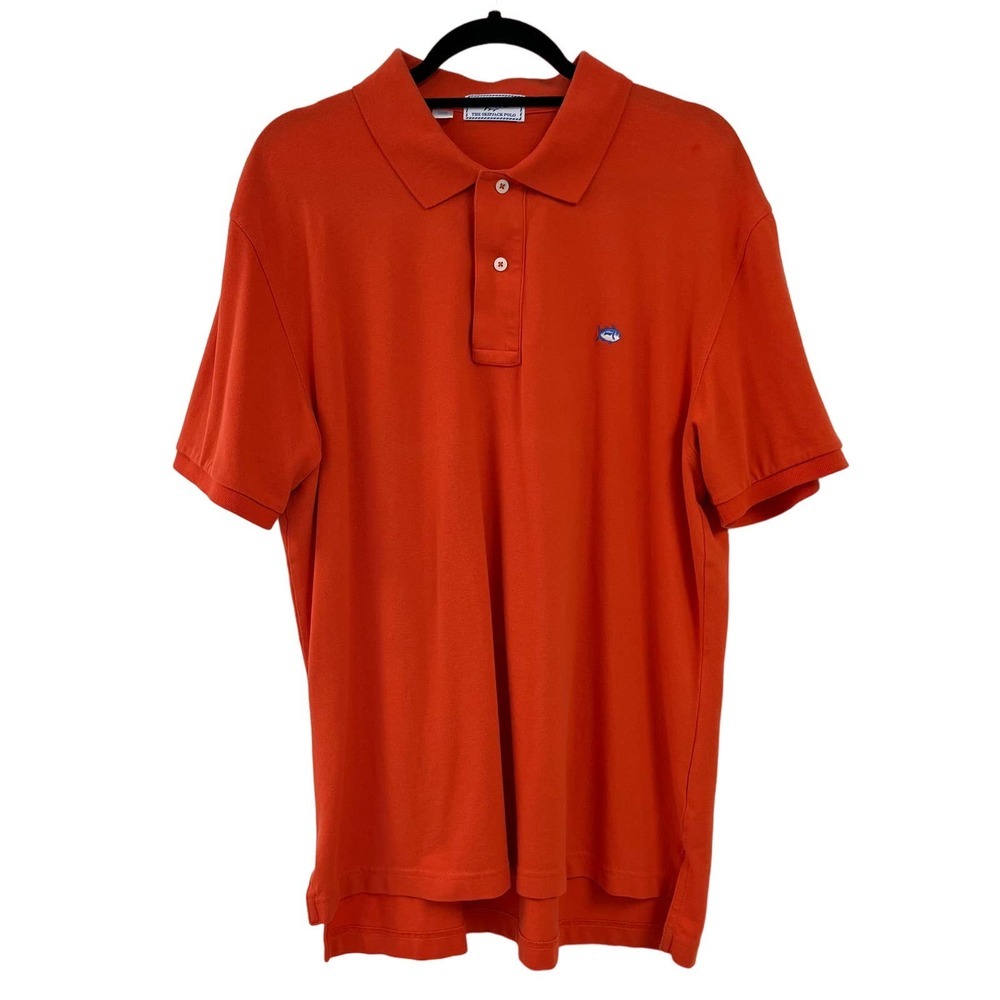 Southern Tide Mens Orange Skipjack Short Sleeve Polo Large